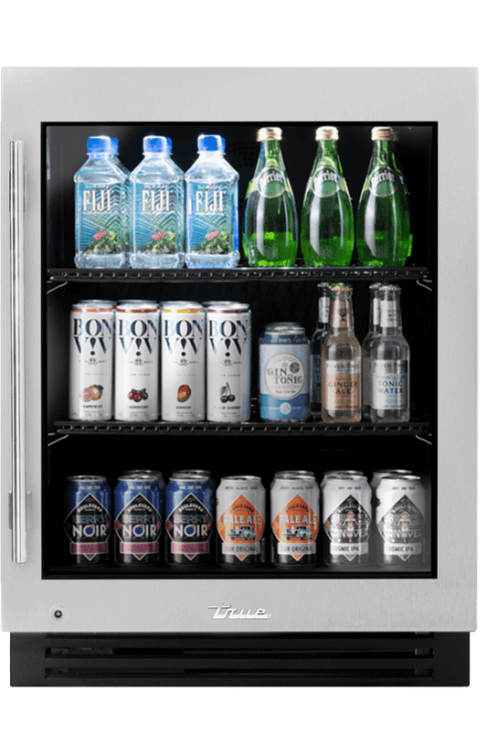 True Residential TURADA24RGAS 24 Inch Stainless Glass Door Right Hinge Ada Height Undercounter Refrigerator