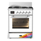 Ilve UM30NR3RAC Ilve Um30Nr3Rac Majestic Iii 30 Inch Dual Fuel Range With 5 Black Brass Burners, Dual Function Burner Up To 25,000 Btu (Natural Gas, Triple Glass Door, Ral, Chrome)