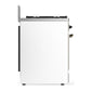 Ilve UM30NR3WHB Ilve Um30Nr3Whb Majestic Iii 30 Inch Dual Fuel Range With 5 Black Brass Burners, Dual Function Burner Up To 25,000 Btu (Natural Gas, Triple Glass Door, White, Burnished)
