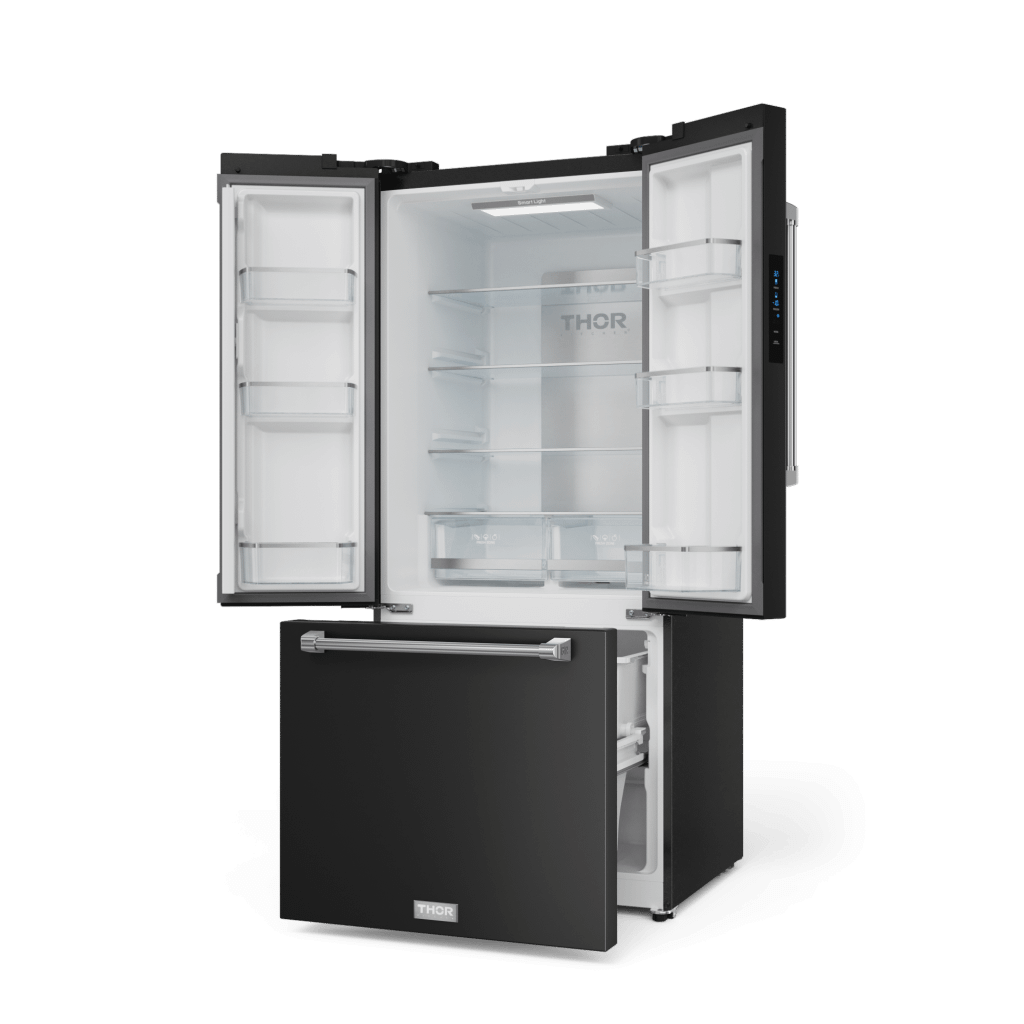 Thor Kitchen RF3017FFD00SS 30 Inch 17.7 Cu Ft French Door Counter Depth Refrigerator With Ice Maker In Black/Stainless Steel Gordon Ramsay Series - Rf3017Ffd00-Ss