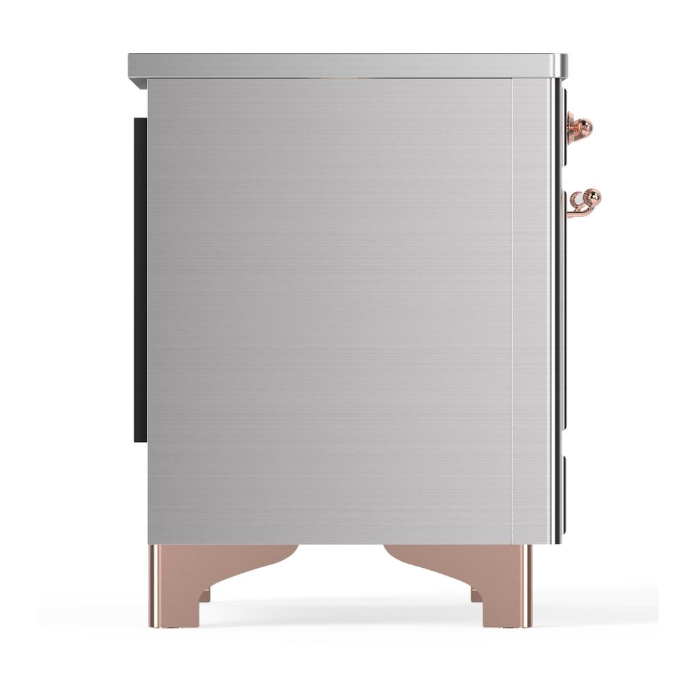 Ilve UMDIB40NR3SSP Ilve Umdib40Nr3Ssp Majestic Iii 40 Inch Induction Range With 6 Elements, 3.82 Cu. Ft. Total Oven Capacity (Triple Glass Door, Stainless Steel, Copper)