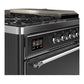 Ilve UM48FSQNR3MGCLP Ilve Um48Fsqnr3Mgclp Majestic Iii 48 Inch Dual Fuel Range With 5 Black Brass Burners, Griddle And French Top, Dual Function Burner Up To 25,000 Btu (Liquid Propane, Solid Door, Graphite Matte, Chrome)