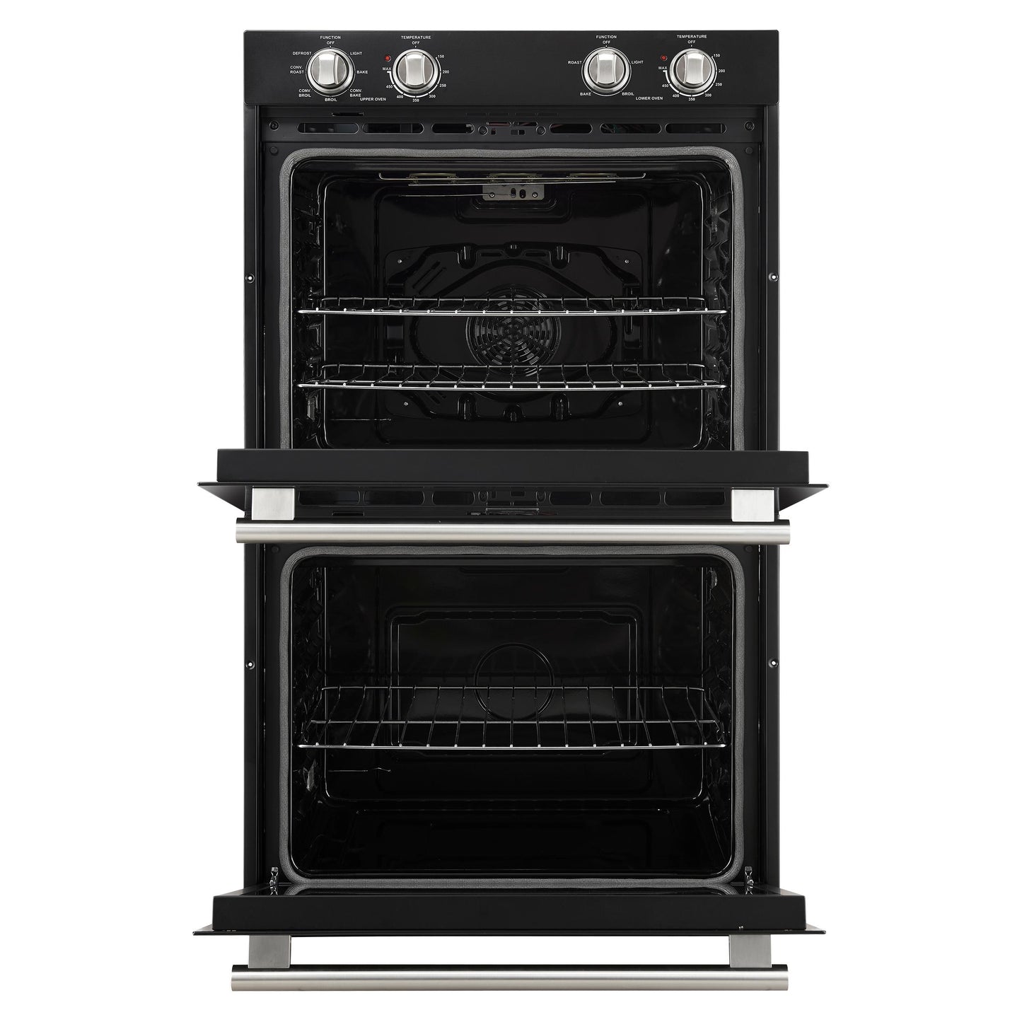 Forno FBOEL132430BLK Forno Vomero 30-Inch Double Wall Oven, Black, 10 Cu.Ft Total Capacity, 7100W Convection, Mechanical Controls, Manuel Steam Clean