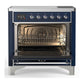 Ilve UMIB36NR3MBC Ilve Umib36Nr3Mbc Majestic Iii 36 Inch Induction Range With 6 Elements, 3.5 Cu. Ft. Total Oven Capacity (Triple Glass Door, Midnight Blue, Chrome)