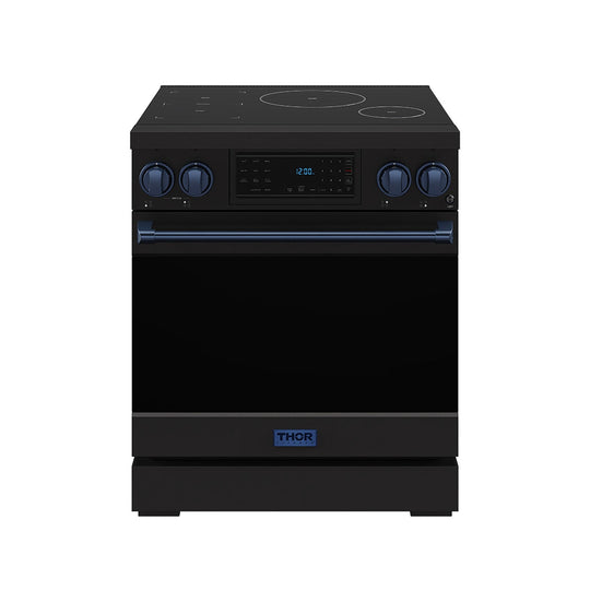Thor Kitchen RSI30BBLU 30 Inch Professional Induction Range With Tilt Panel Touch Control In Black And Blue Gordon Ramsay Series