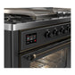 Ilve UM60FSNR3MGBLP Ilve Um60Fsnr3Mgblp Majestic Iii 60 Inch Dual Fuel Range With 7 Burners, Griddle And French Top, Dual Function Burner With Up To 25,000 Btu (Liquid Propane, Triple Glass Door, Graphite Matte, Burnished)