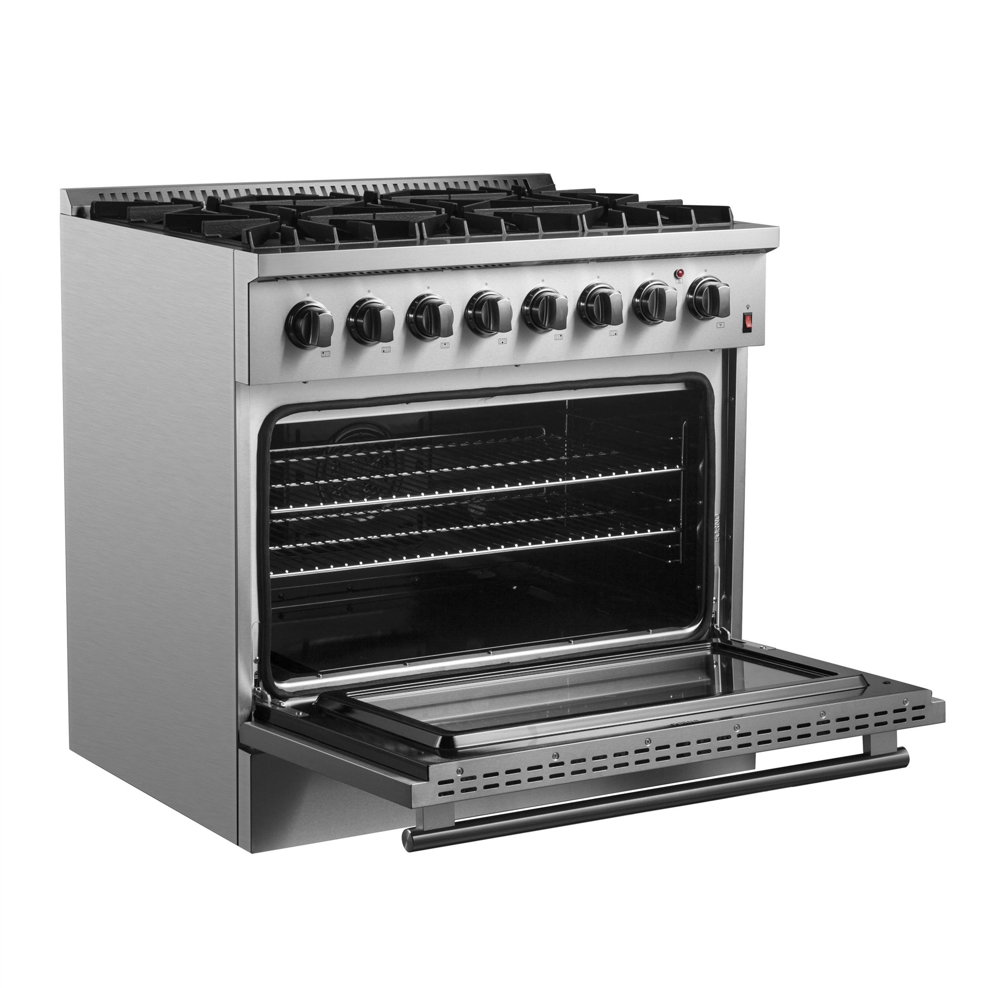 Forno FFSGS619736 Forno Marco 36-Inch Dual Fuel Range, Stainless Steel, 6 Burners, 67,000 Btu, True Convection Oven, Energy Efficient