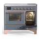 Ilve UMDIB40NR3BGP Ilve Umdib40Nr3Bgp Majestic Iii 40 Inch Induction Range With 6 Elements, 3.82 Cu. Ft. Total Oven Capacity (Triple Glass Door, Blue Grey, Copper)
