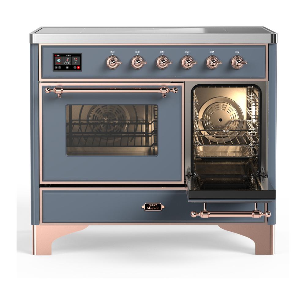 Ilve UMDIB40NR3BGP Ilve Umdib40Nr3Bgp Majestic Iii 40 Inch Induction Range With 6 Elements, 3.82 Cu. Ft. Total Oven Capacity (Triple Glass Door, Blue Grey, Copper)