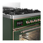 Ilve UM30NR3EGP Ilve Um30Nr3Egp Majestic Iii 30 Inch Dual Fuel Range With 5 Black Brass Burners, Dual Function Burner Up To 25,000 Btu (Natural Gas, Triple Glass Door, Emerald Green, Copper)