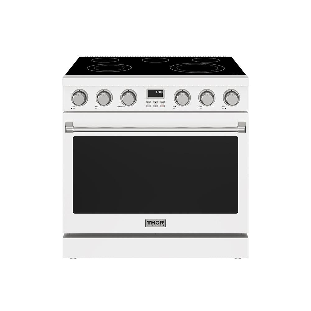 Thor Kitchen ARE36W 36 Inch Electric Range In White - Contemporary Professional