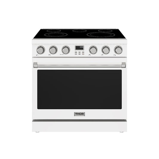 Thor Kitchen ARE36W 36 Inch Electric Range In White - Contemporary Professional