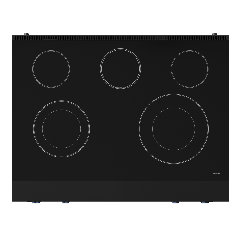 Thor Kitchen RSE36BBLU 36 Inch Professional Electric Range With Tilt Panel Touch Control In Black/Navy Blue Gordon Ramsay Series - Rse36B-Blu