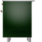 Ilve UPI366NMPEGP Nostalgie Ii 36 Inch Electric Freestanding Range In Emerald Green With Copper Trim