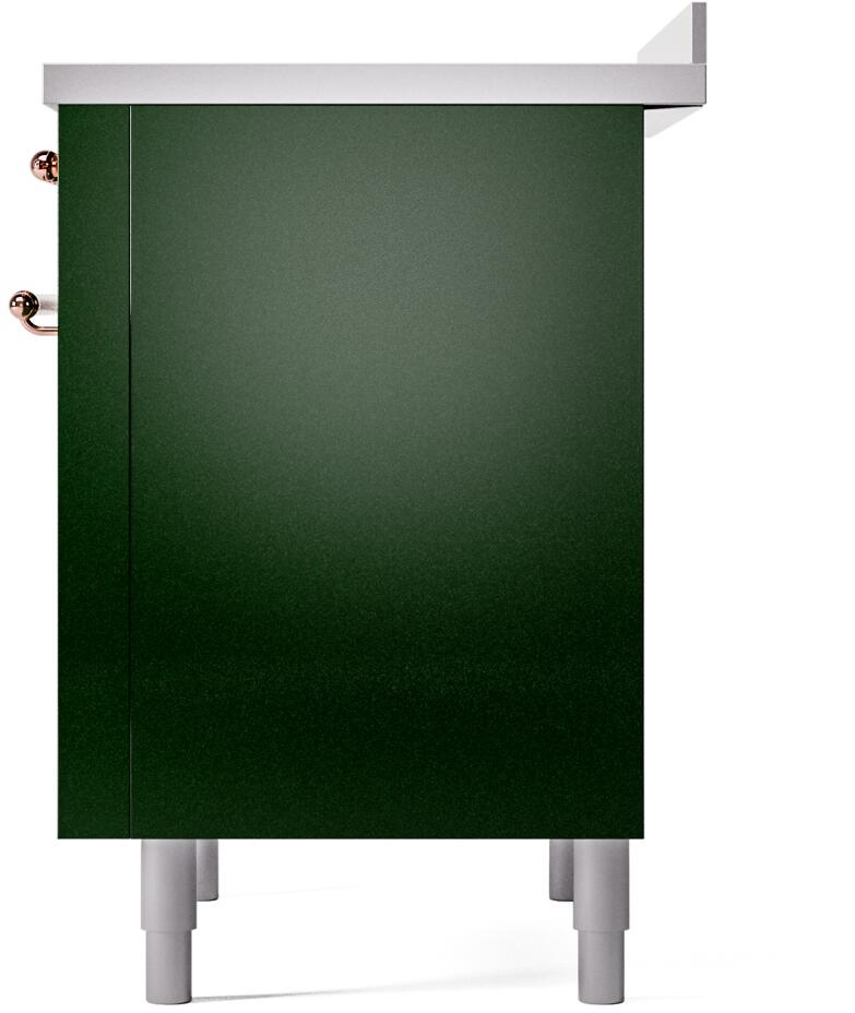 Ilve UPI366NMPEGP Nostalgie Ii 36 Inch Electric Freestanding Range In Emerald Green With Copper Trim
