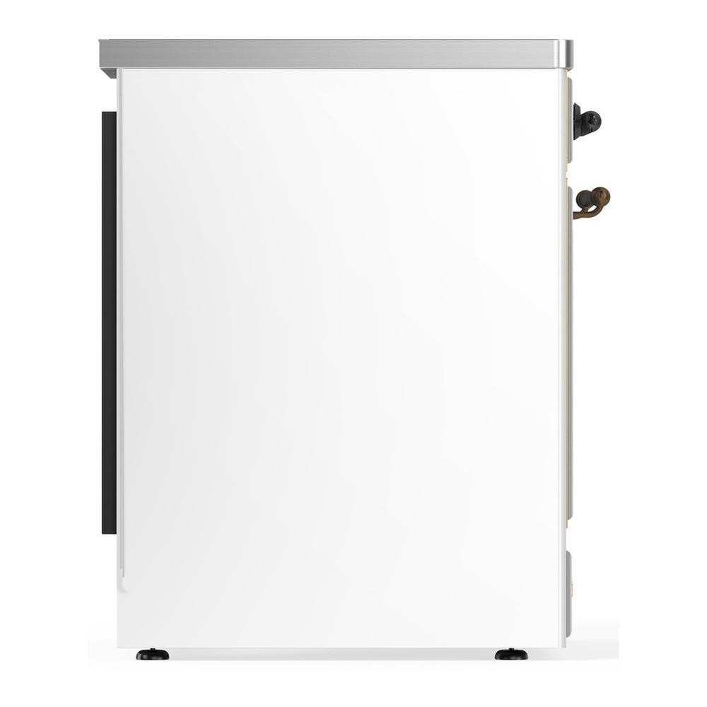 Ilve UMIB30QNR3WHB Ilve Umib30Qnr3Whb Majestic Iii 30 Inch Induction Range With 4 Elements, 4 Cu. Ft. Oven Capacity (Solid Door, White, Burnished)