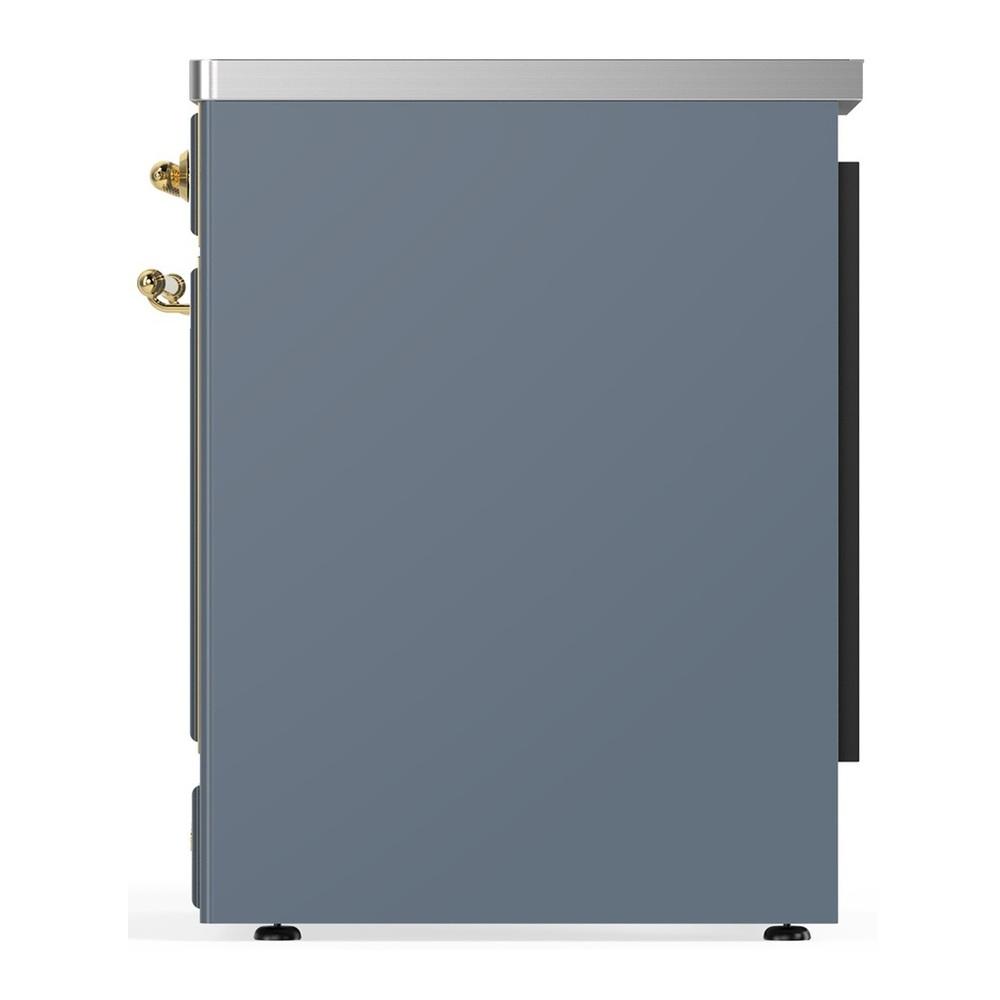 Ilve UMIB30QNR3BGG Ilve Umib30Qnr3Bgg Majestic Iii 30 Inch Induction Range With 4 Elements, 4 Cu. Ft. Oven Capacity (Solid Door, Blue Grey, Brass)