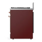 Ilve UM30QNR3BUPLP Ilve Um30Qnr3Buplp Majestic Iii 30 Inch Dual Fuel Range With 5 Black Brass Burners, Dual Function Burner Up To 25,000 Btu (Liquid Propane, Solid Door, Burgundy, Copper)
