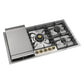 Ilve UHCPT95FNSSG Ilve Uhcpt95Fnssg Nostalgie Ii 36 Inch Built-In Gas Cooktop With Total Black Brass Burners, In Stainless Steel (5 Sealed Burners + Griddle, Natural Gas)
