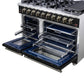 Forno FFSGS623948BLK Forno Massimo 48-Inch Black Freestanding Gas Range, 8 Burners, True Convection Oven