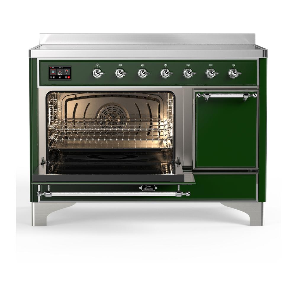 Ilve UMIB48QNR3EGC Ilve Umib48Qnr3Egc Majestic Iii 48 Inch Induction Range With 6 Elements, 5.02 Cu. Ft. Total Oven Capacity (Solid Door, Emerald Green, Chrome)