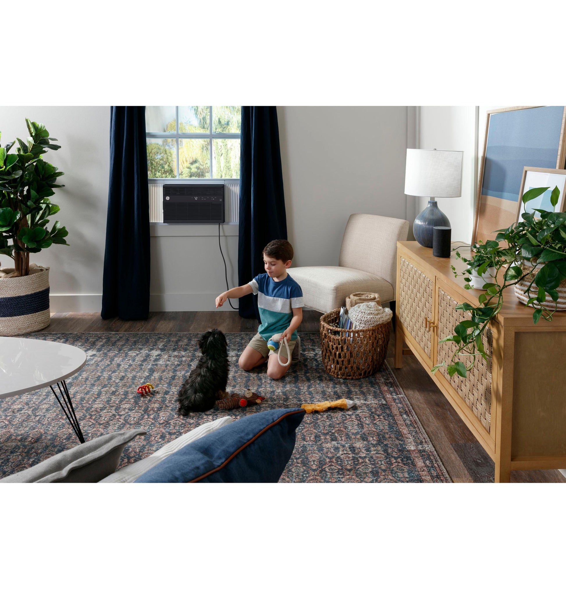 Ge Appliances AHEU08BC Ge® Energy Star® 8,000 Btu Smart Electronic Window Air Conditioner For Medium Rooms Up To 350 Sq. Ft., Black