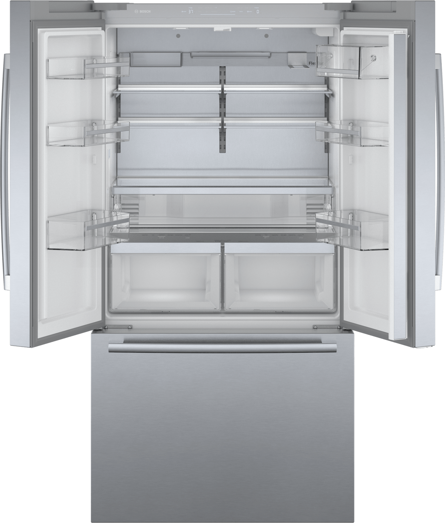 Bosch B36CT84SNS 800 Series, French Door Bottom Freezer, Multi Door, 36'', Brushed Steel (With Anti-Fingerprint)