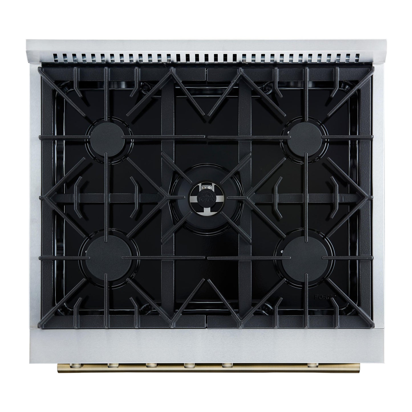 Forno FFSGS627430BLK Giovanni 30-Inch Gas Range Black & Antique Brass Design, 5 Burners 67,000 Btu, 4.32 Cu.Ft. Convection Oven
