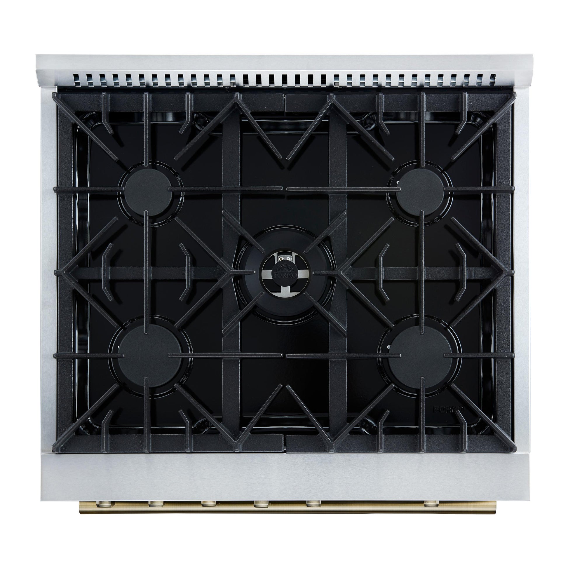 Forno FFSGS627430BLK Giovanni 30-Inch Gas Range Black & Antique Brass Design, 5 Burners 67,000 Btu, 4.32 Cu.Ft. Convection Oven