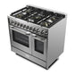 Verona VUFSGG365DSS Verona Vufsgg365Dss 36 Inch Ultima Collection Double Oven Gas Range With 5 Brass Burners, 4.1 Cu. Ft. Oven Total Capacity In Stainless Steel