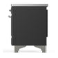 Ilve UMIB36QNR3MGC Ilve Umib36Qnr3Mgc Majestic Iii 36 Inch Induction Range With 6 Elements, 3.5 Cu. Ft. Total Oven Capacity (Solid Door, Graphite Matte, Chrome)