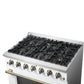 Forno FFSGS624436WHT Forno Galiano 36-Inch Freestanding Gas Range In White With Antique Brass Design, 6 Burners, 83,000 Btu, 5.36 Cu.Ft. Convection Oven