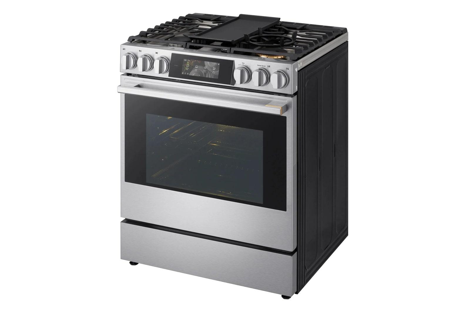 Lg LSGU6339X Lg Signature 6.3 Cu. Ft. Smart Gas Slide-In Range With Dynamic Probake Convection®, Air Fry, Air Sous Vide, Pizza Mode And Ai Gourmet Camera