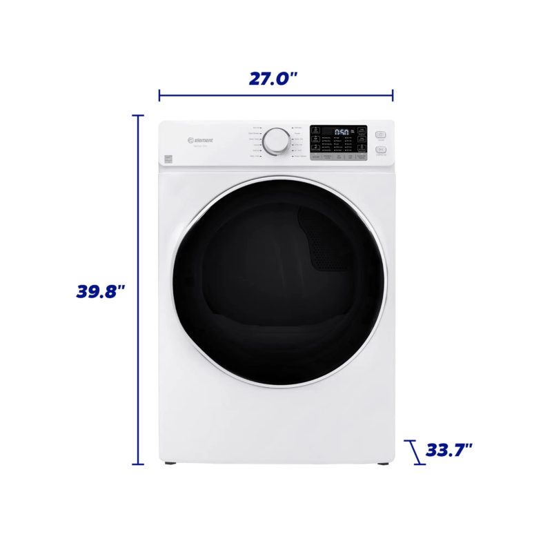 Element Appliance EFD8027GBW Element 8.0 Cu. Ft. Front Load Gas Dryer - White, Energy Star (Efd8027Gbw)