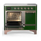 Ilve UMDIB40QNR3EGP Ilve Umdib40Qnr3Egp Majestic Iii 40 Inch Induction Range With 6 Elements, 3.82 Cu. Ft. Total Oven Capacity (Solid Door, Emerald Green, Copper)