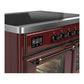 Ilve UMDIB40NR3BUB Ilve Umdib40Nr3Bub Majestic Iii 40 Inch Induction Range With 6 Elements, 3.82 Cu. Ft. Total Oven Capacity (Triple Glass Door, Burgundy, Burnished)