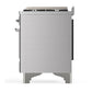 Ilve UM36FQNR3SSCLP Ilve Um36Fqnr3Ssclp Majestic Iii 36 Inch Dual Fuel Range With 6 Black Brass Burners And Griddle, Dual Function Burner Up To 25,000 Btu (Solid Door, Stainless Steel, Chrome, Liquid Propane)