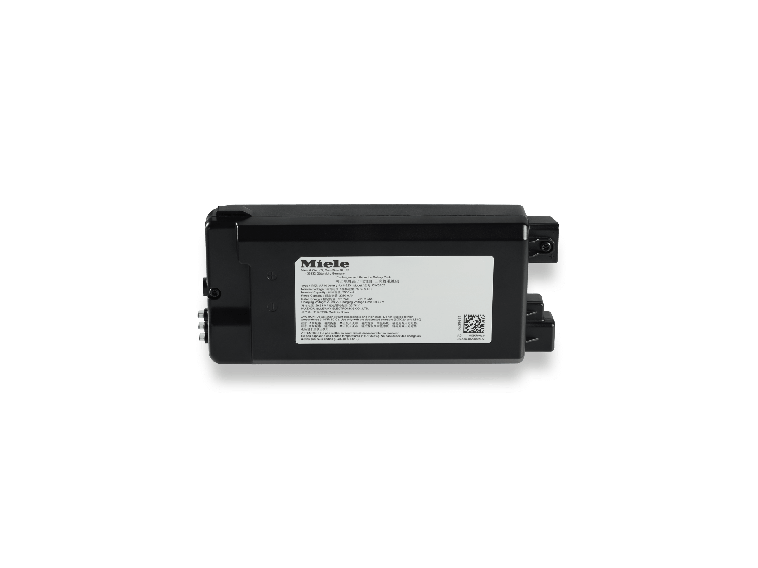 Miele HXLA20 Duoflex Basic Lithium-Ion Battery - Allows Up To 55 Minutes Of Cleaning.