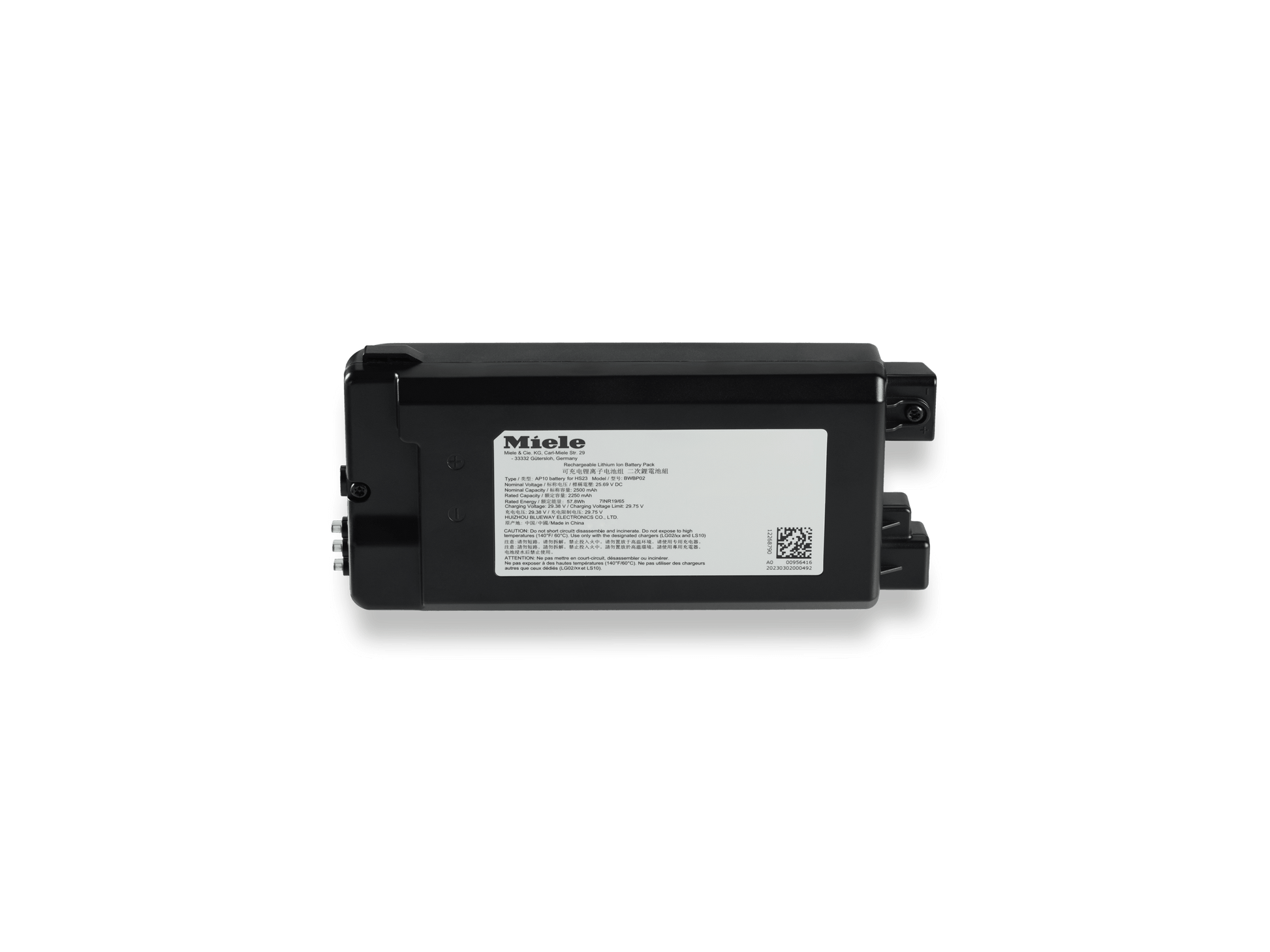 Miele HXLA20 Duoflex Basic Lithium-Ion Battery - Allows Up To 55 Minutes Of Cleaning.
