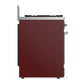 Ilve UM30QNR3BUC Ilve Um30Qnr3Buc Majestic Iii 30 Inch Dual Fuel Range With 5 Black Brass Burners, Dual Function Burner Up To 25,000 Btu (Natural Gas, Solid Door, Burgundy, Chrome)