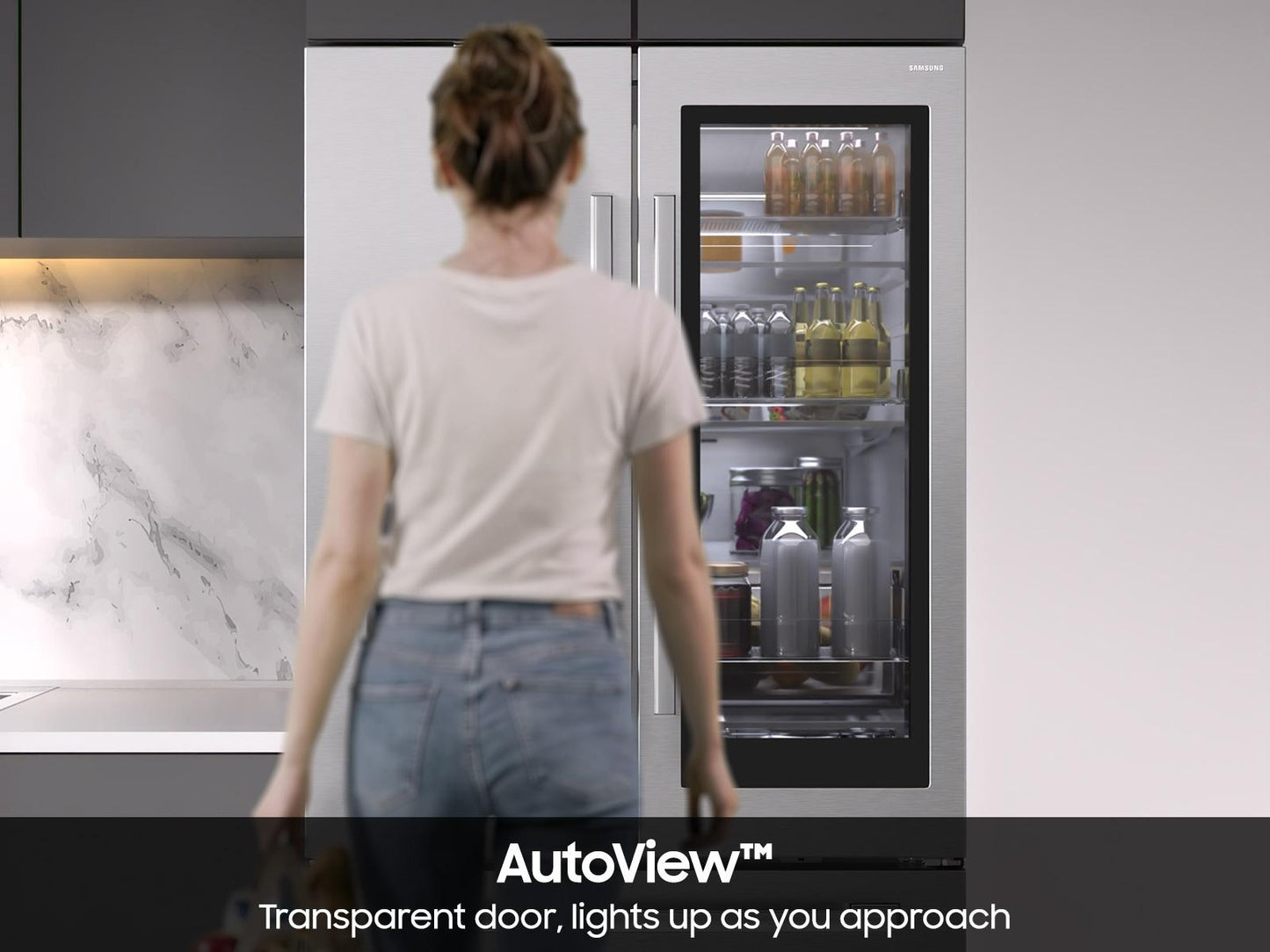 Samsung RF80H30CER Bespoke Ai 3-Door French Door Autoview™ Zero Clearance Fit 29 Cu. Ft.