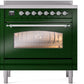 Ilve UPI366NMPEGC Nostalgie Ii 36 Inch Electric Freestanding Range In Emerald Green With Chrome Trim