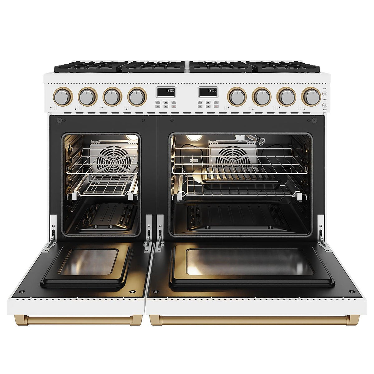 Thor Kitchen ARG48WLPBRZ 48 Inch Contemporary Professional Liquid Propane Range In White/Bronze
