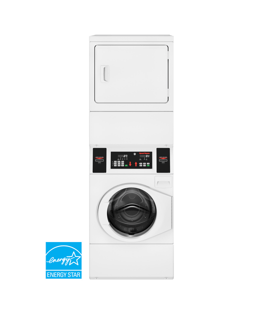 Speed Queen STENYASP178TW01 Commercial Prep For Card Electric Stack Washer Dryer