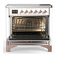 Ilve UMIB36NR3WHP Ilve Umib36Nr3Whp Majestic Iii 36 Inch Induction Range With 6 Elements, 3.5 Cu. Ft. Total Oven Capacity (Triple Glass Door, White, Copper)