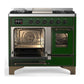 Ilve UMD40FNR3EGBLP Ilve Umd40Fnr3Egblp Majestic Iii 40 Inch Dual Fuel Range With 6 Burners And Griddle, Dual Function Burner Up To 25,000 Btu (Liquid Propane, Triple Glass Door, Emerald Green, Burnished)