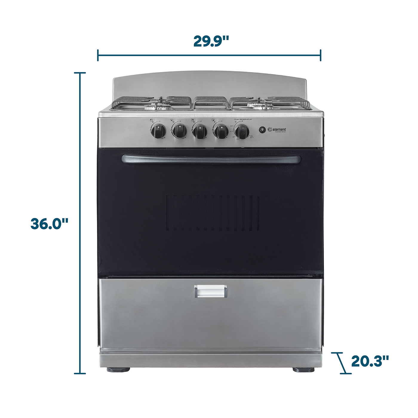 Element Appliance EEGR3A4MCCS Element Electronics 4.0 Cu. Ft. 30", 4-Burner Gas Range (Eegr3A4Mccs)