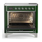 Ilve UMIB36NR3EGC Ilve Umib36Nr3Egc Majestic Iii 36 Inch Induction Range With 6 Elements, 3.5 Cu. Ft. Total Oven Capacity (Triple Glass Door, Emerald Green, Chrome)