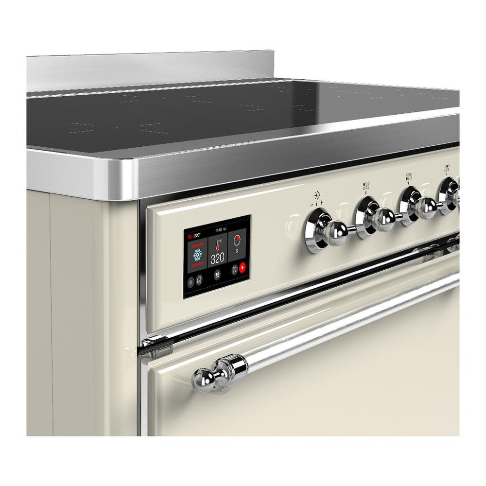 Ilve UMIB48QNR3AWC Ilve Umib48Qnr3Awc Majestic Iii 48 Inch Induction Range With 6 Elements, 5.02 Cu. Ft. Total Oven Capacity (Solid Door, Antique White, Chrome)