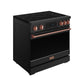 Thor Kitchen RSI36BRSG 36 Inch Professional Induction Range With Tilt Panel Touch Control In Black And Rose Gold Gordon Ramsay Series